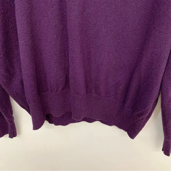 Jos A Bank Cotton Cashmere V Neck Sweater Men Medium Purple Long Sleeve Preppy - Picture 3 of 12